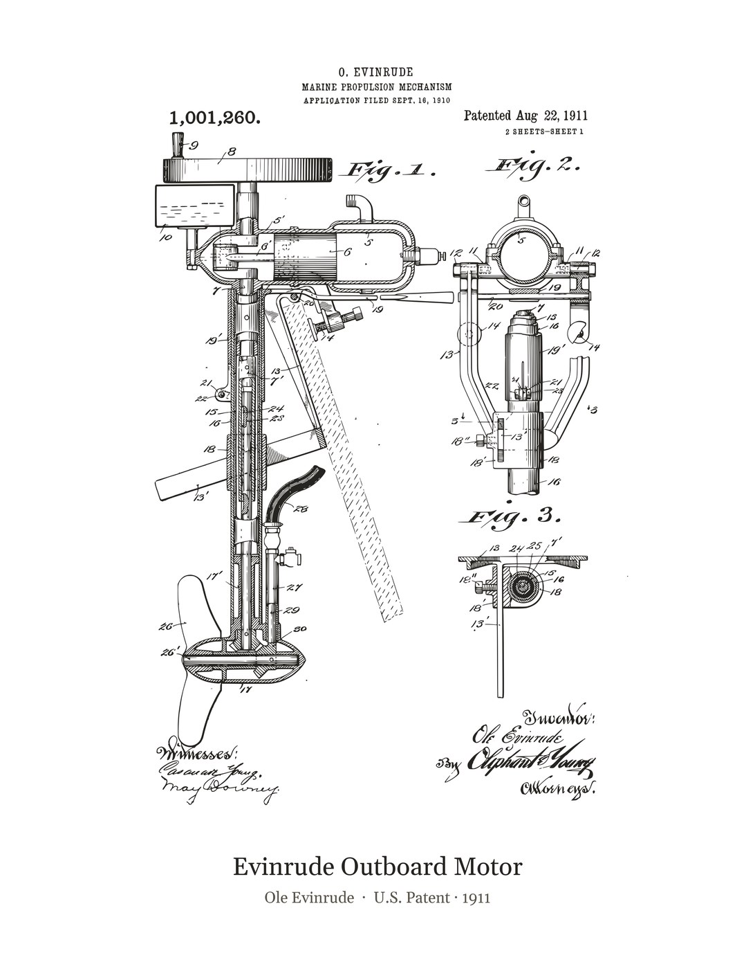 Evinrude Outboard Motor patent art print
