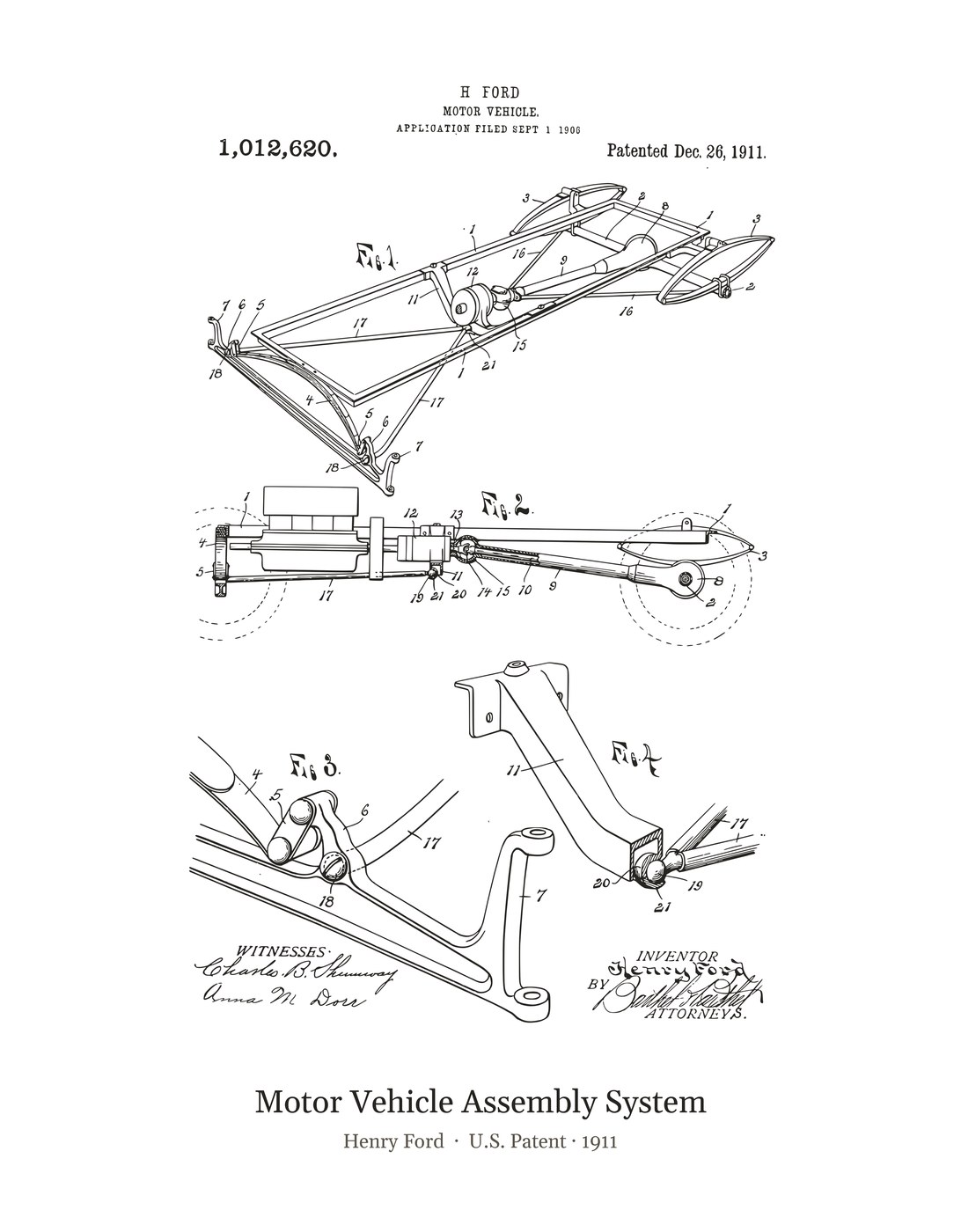 Motor Vehicle Assembly System patent art print