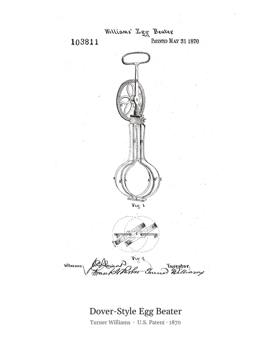 Dover-Style Egg Beater patent art print