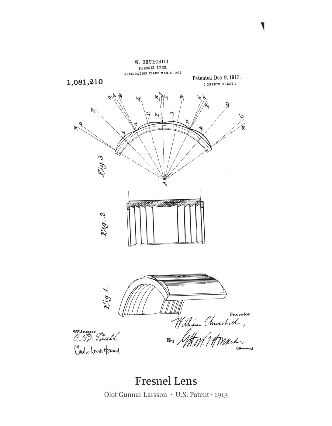 Fresnel Lens patent art print