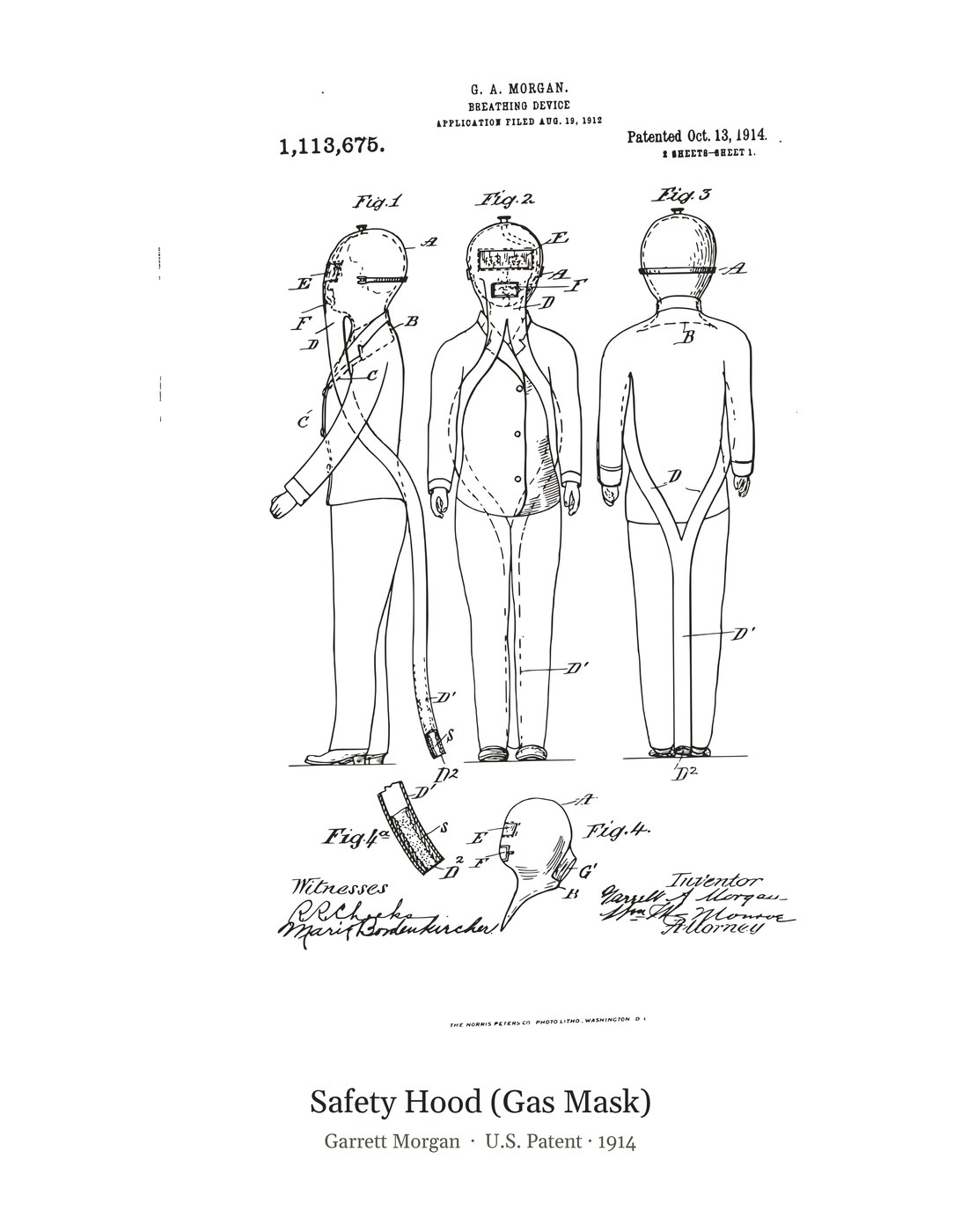 Safety Hood (Gas Mask) patent art print