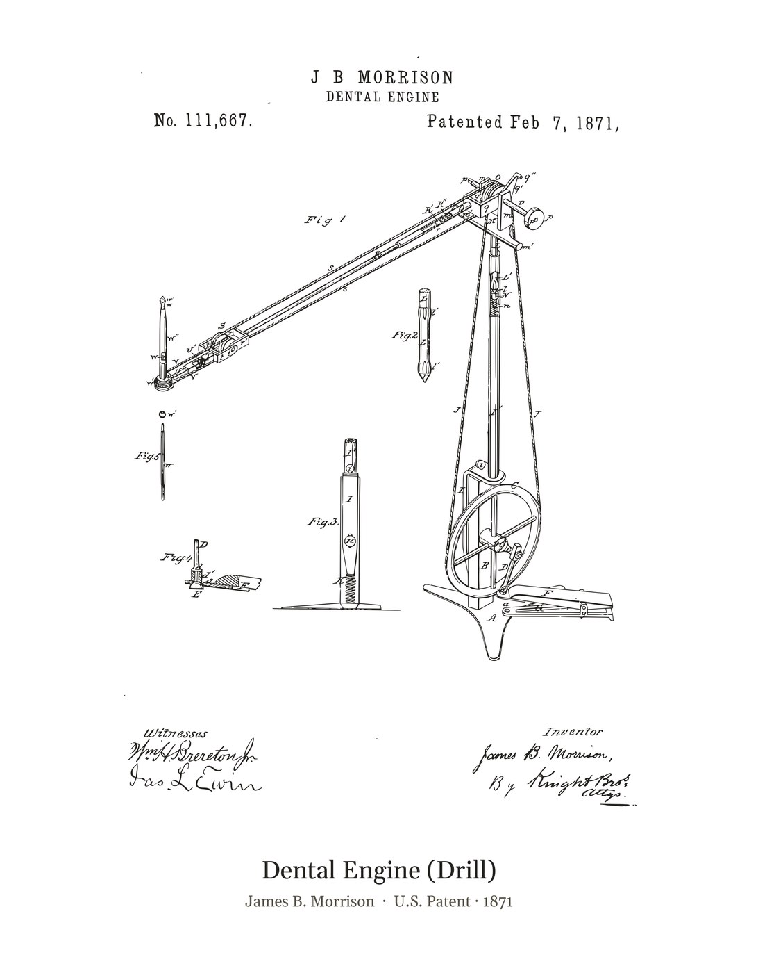 Dental Engine (Drill) patent art print