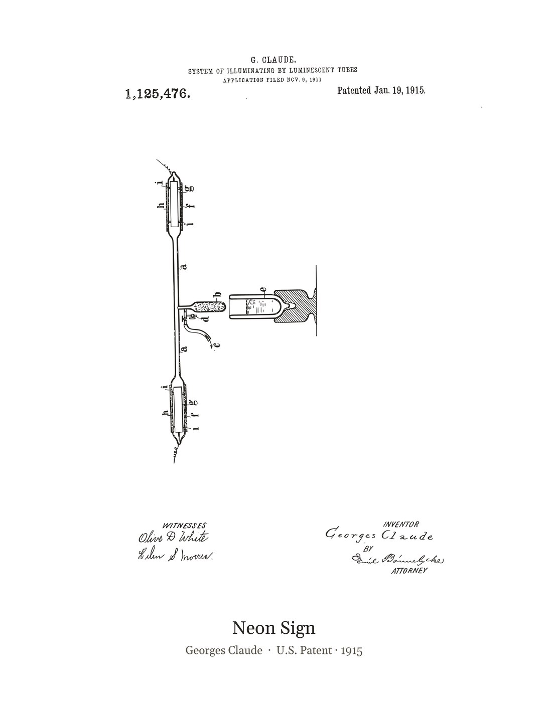 Neon Sign patent art print
