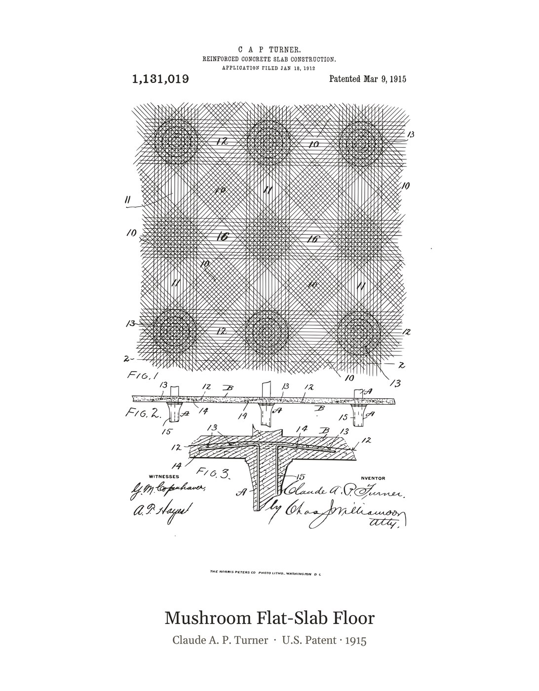 Mushroom Flat-Slab Floor patent art print