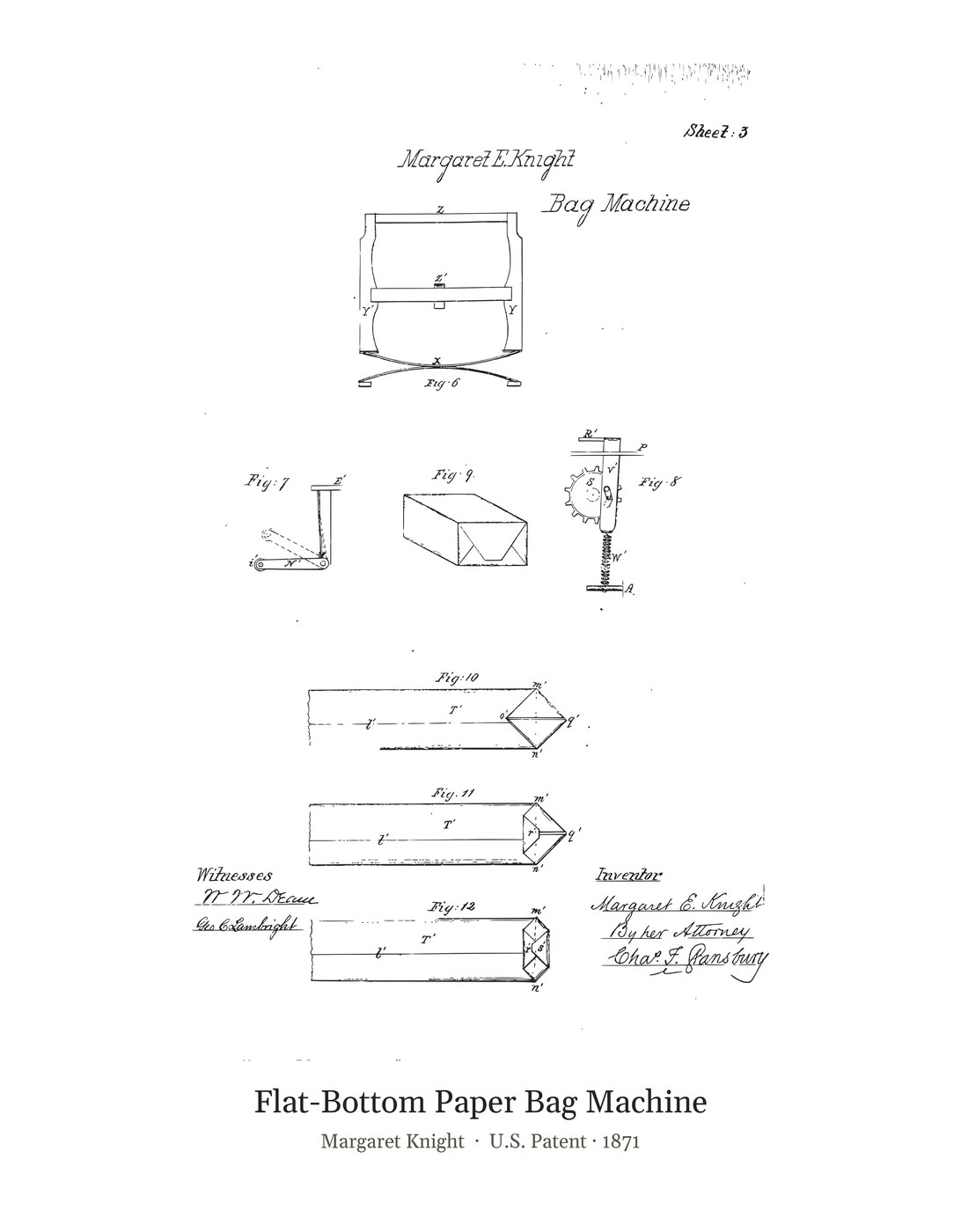 Flat-Bottom Paper Bag Machine patent art print