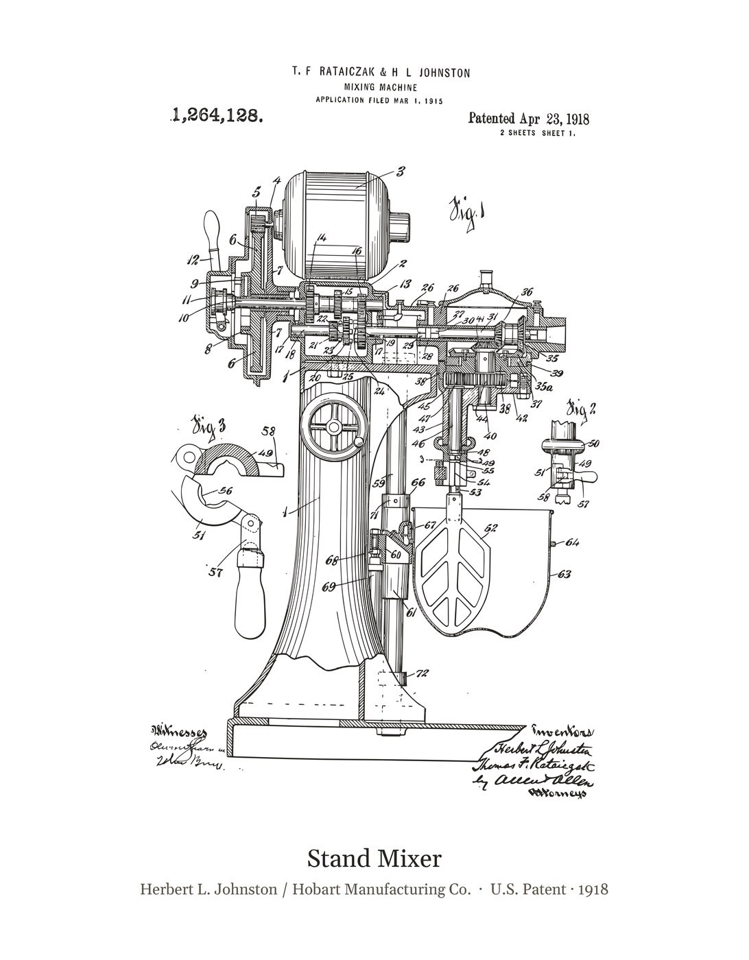 Stand Mixer patent art print