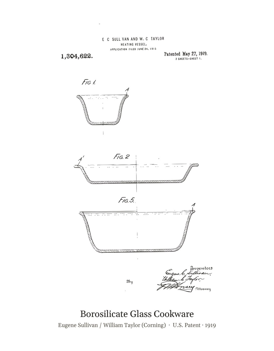 Borosilicate Glass Cookware patent art print