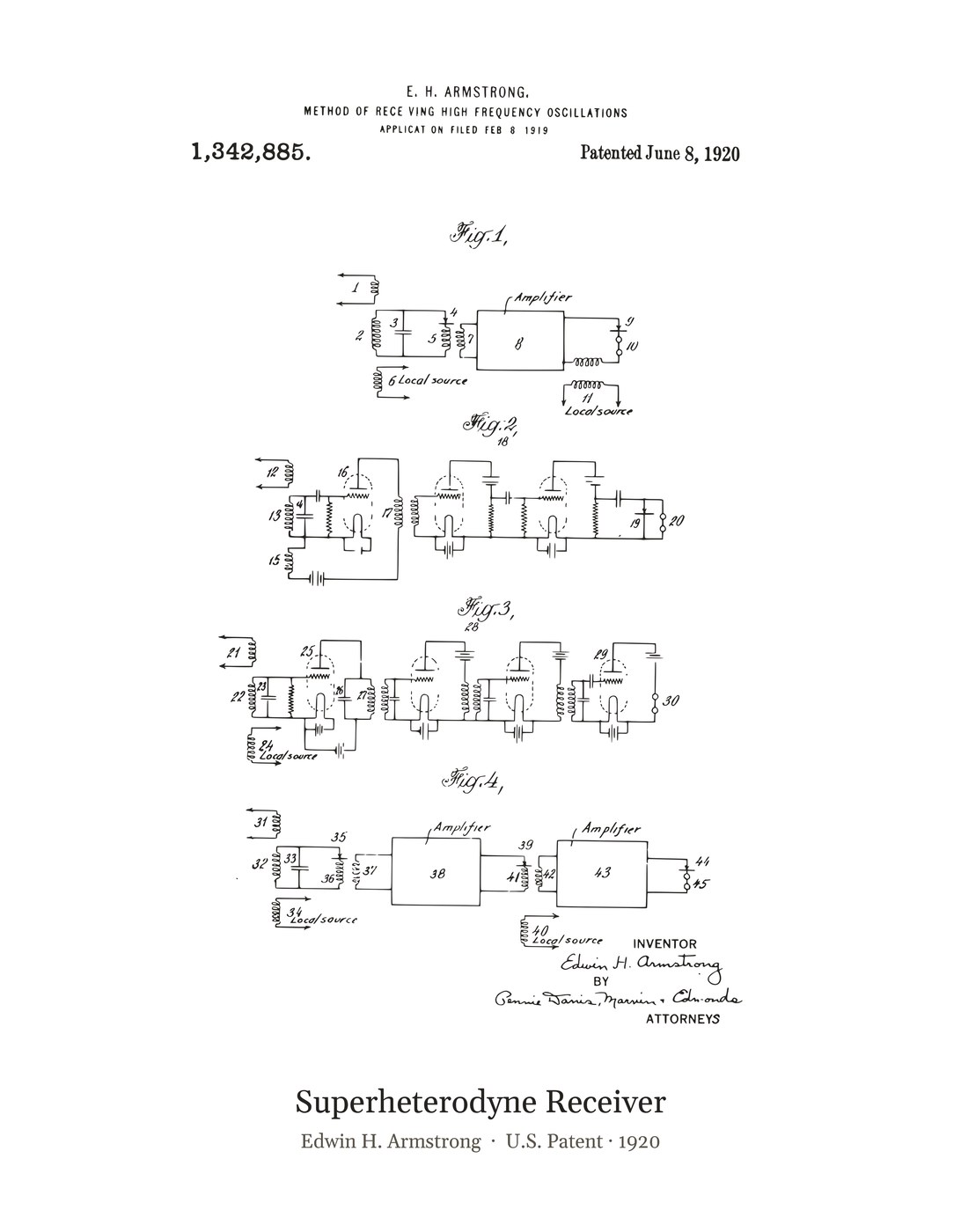 Superheterodyne Receiver patent art print