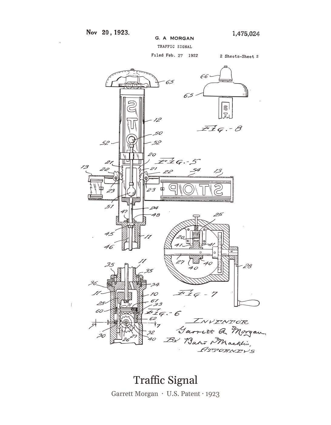 Traffic Signal patent art print