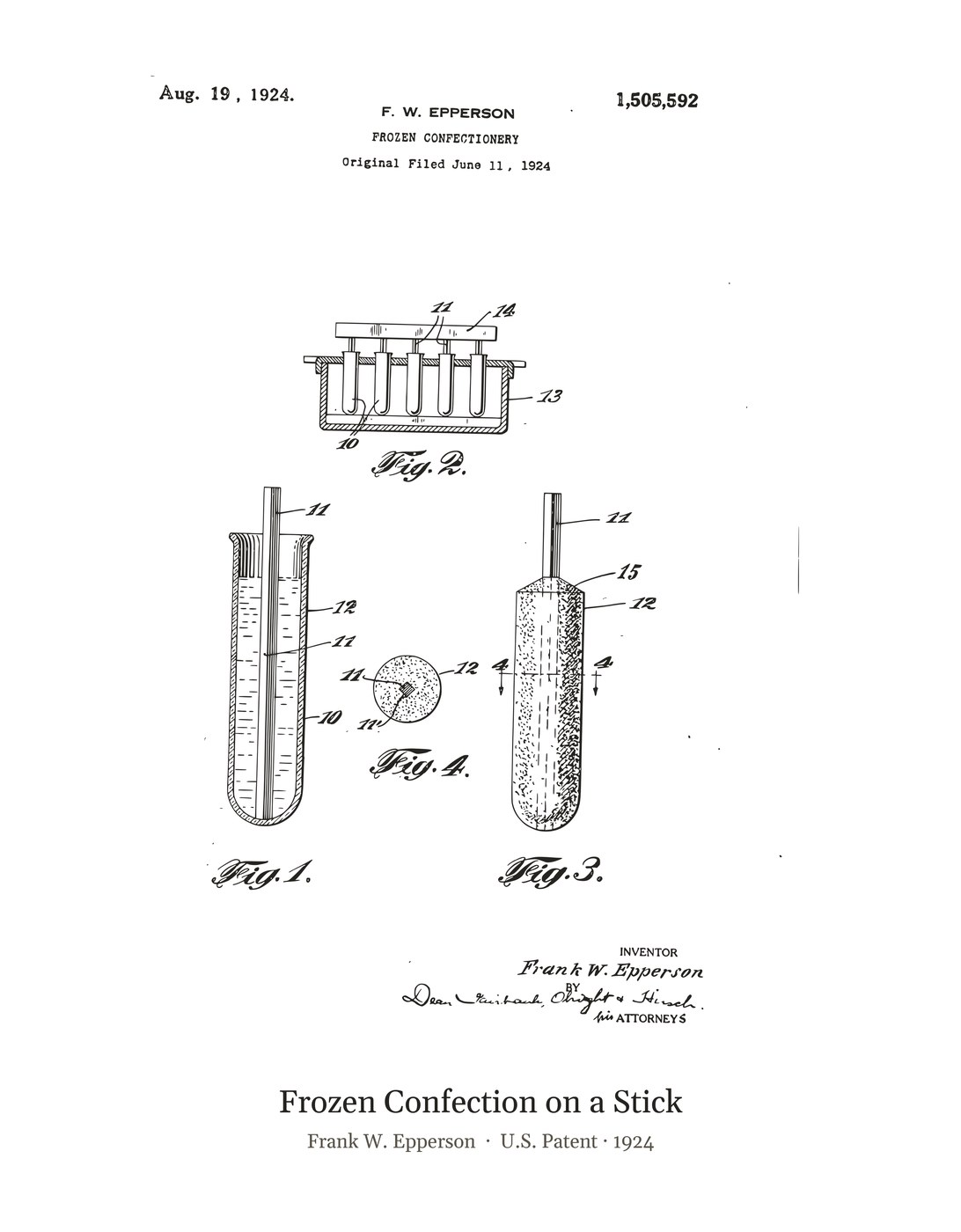 Frozen Confection on a Stick patent art print