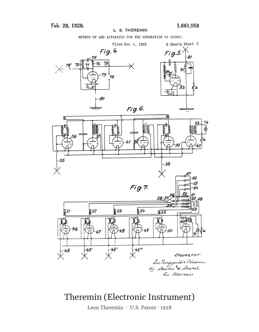 Theremin (Electronic Instrument) patent art print