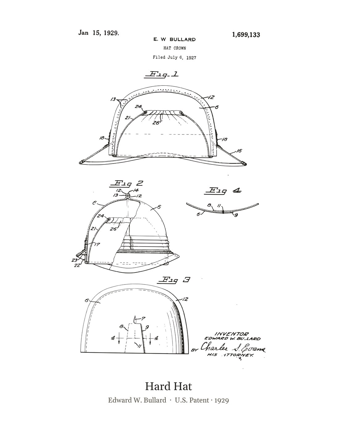 Hard Hat patent art print