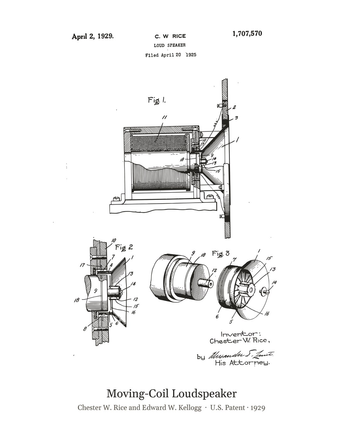 Moving-Coil Loudspeaker patent art print