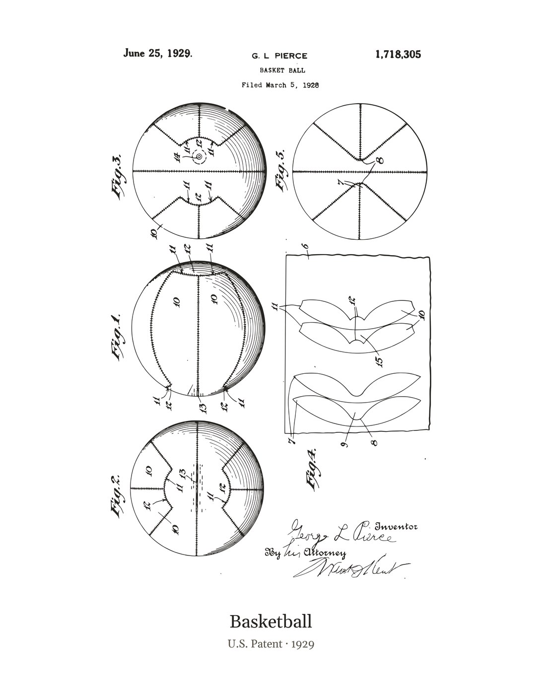 Basketball patent art print