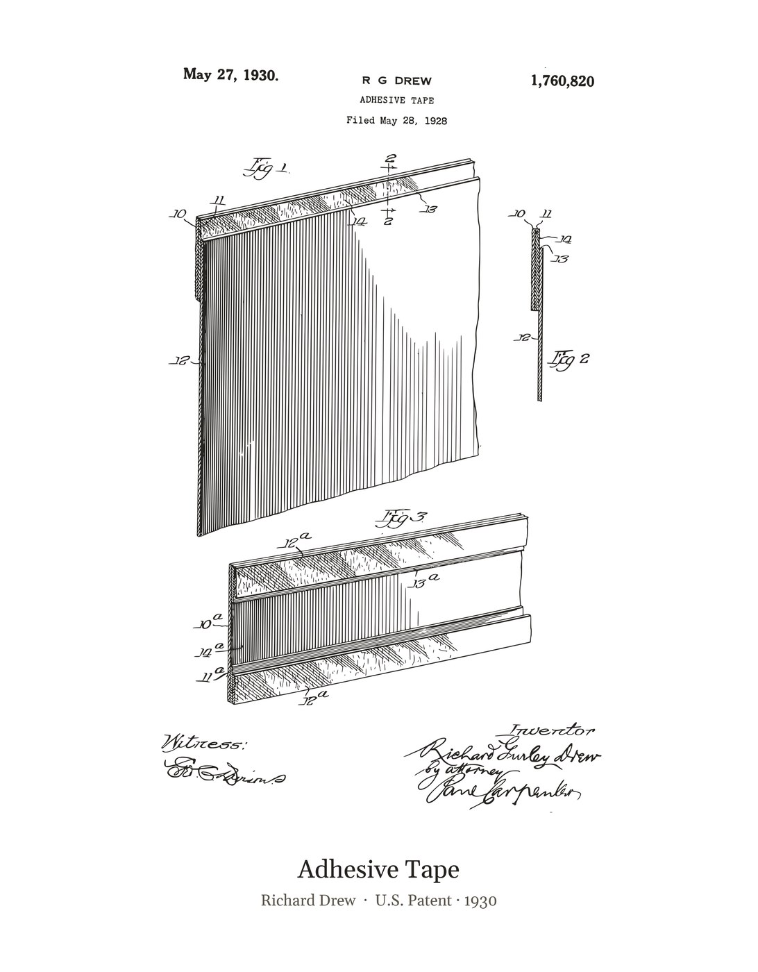 Adhesive Tape patent art print
