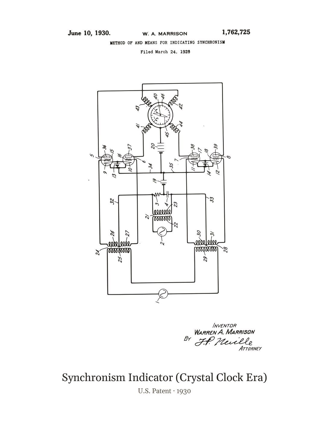 Synchronism Indicator (Crystal Clock Era) patent art print