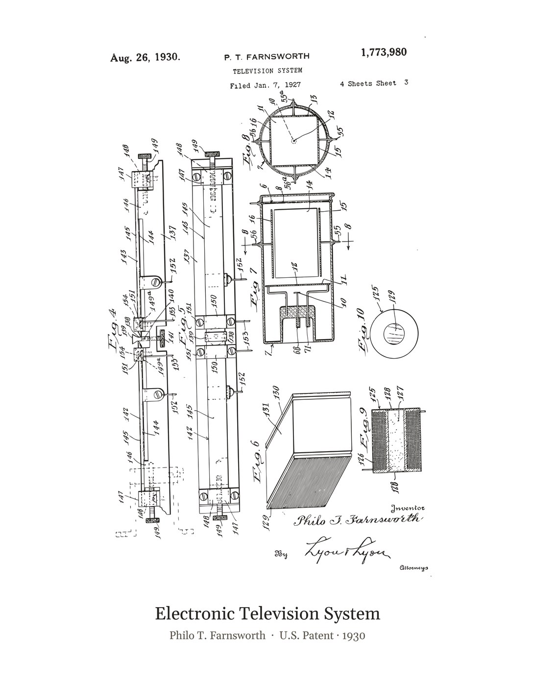 Electronic Television System patent art print