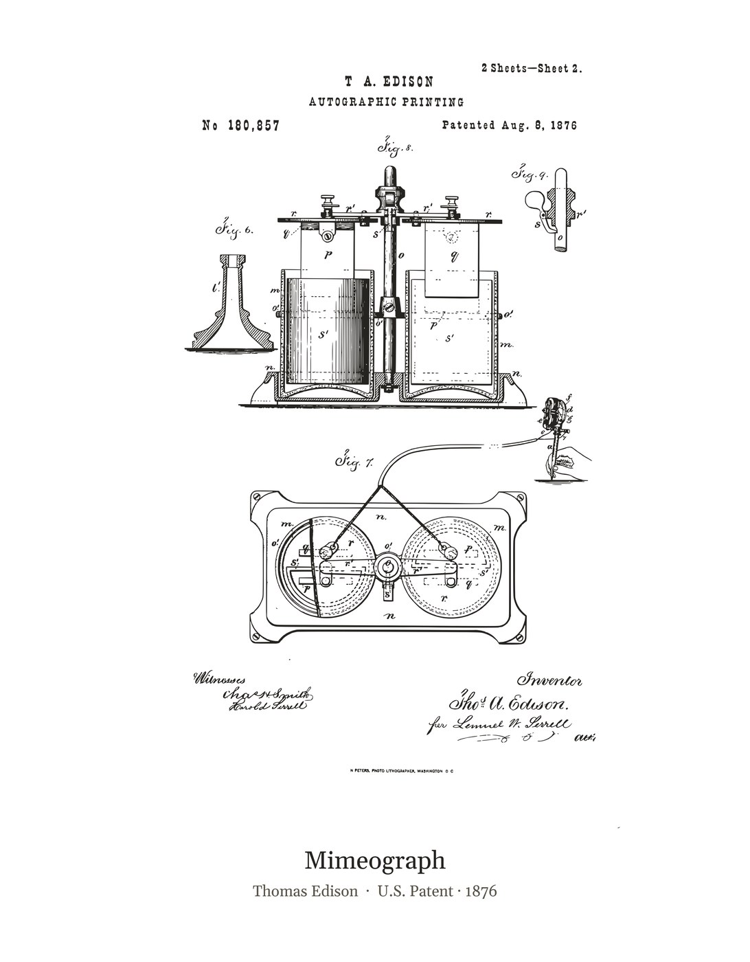 Mimeograph patent art print