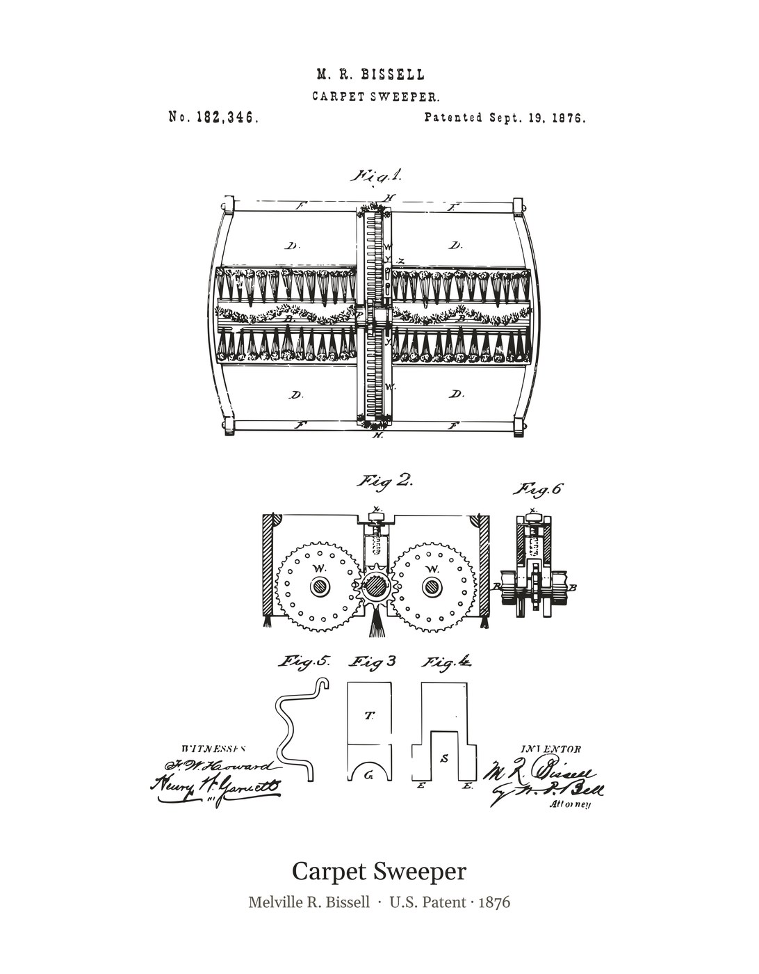 Carpet Sweeper patent art print