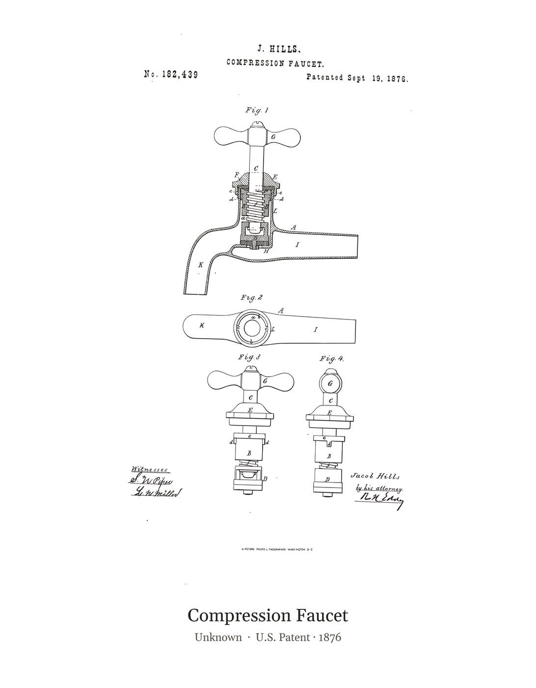 Compression Faucet patent art print
