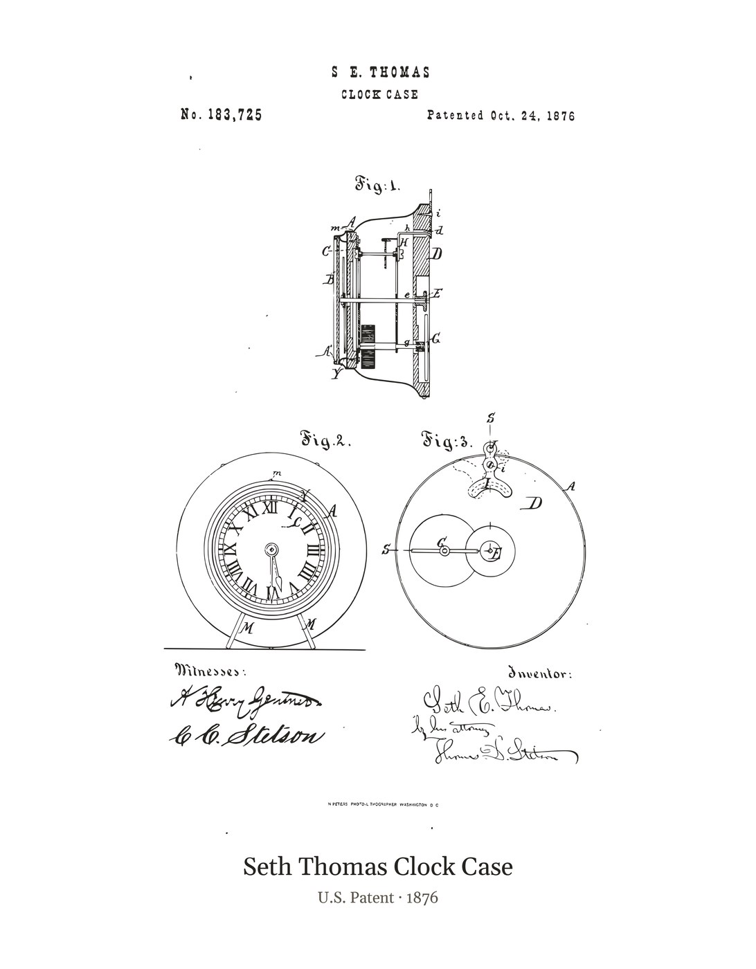 Seth Thomas Clock Case patent art print