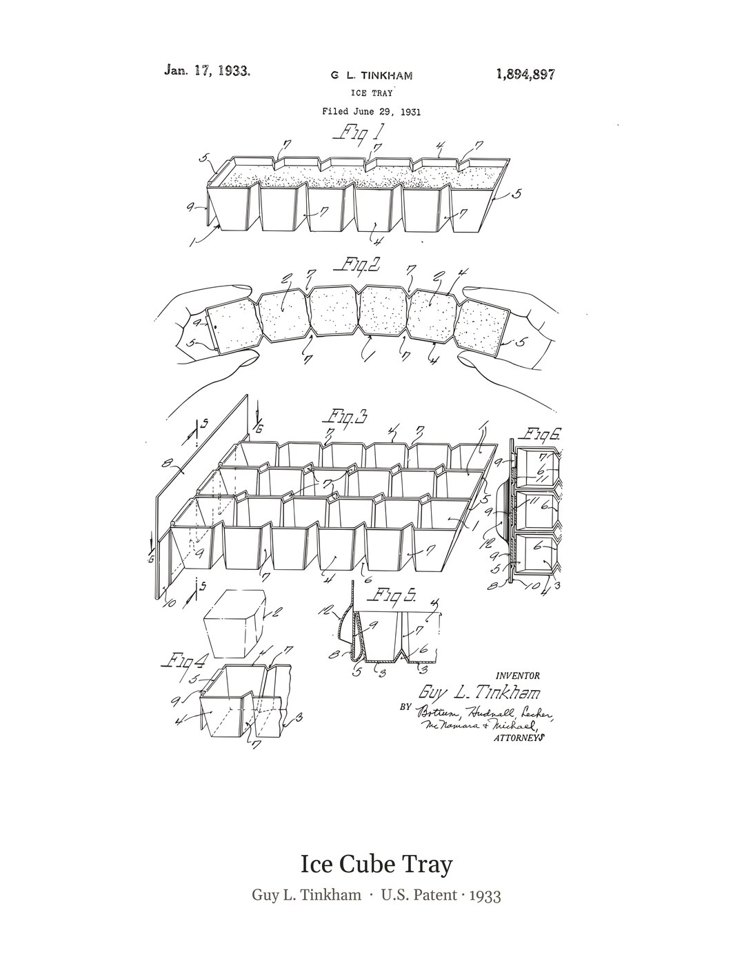 Ice Cube Tray patent art print