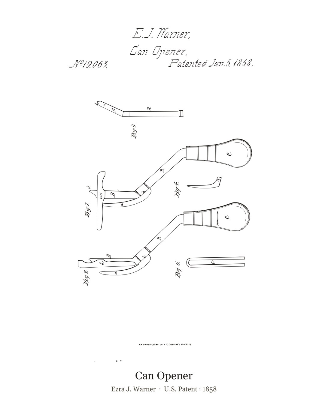 Can Opener patent art print