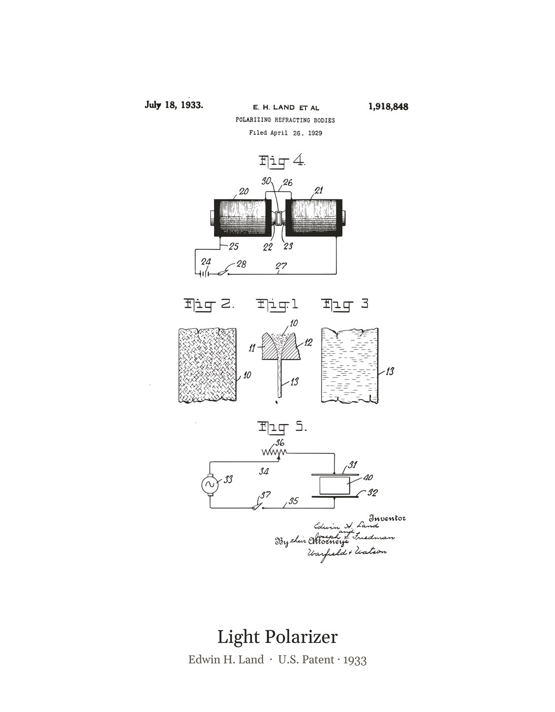Light Polarizer patent art print
