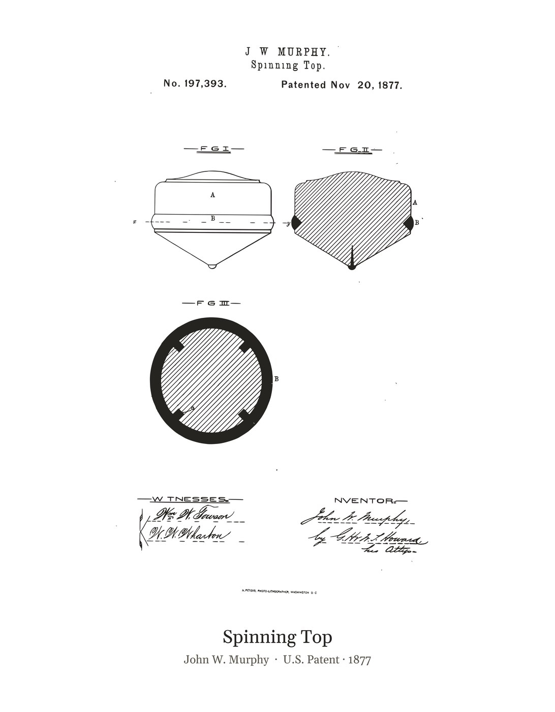 Spinning Top patent art print