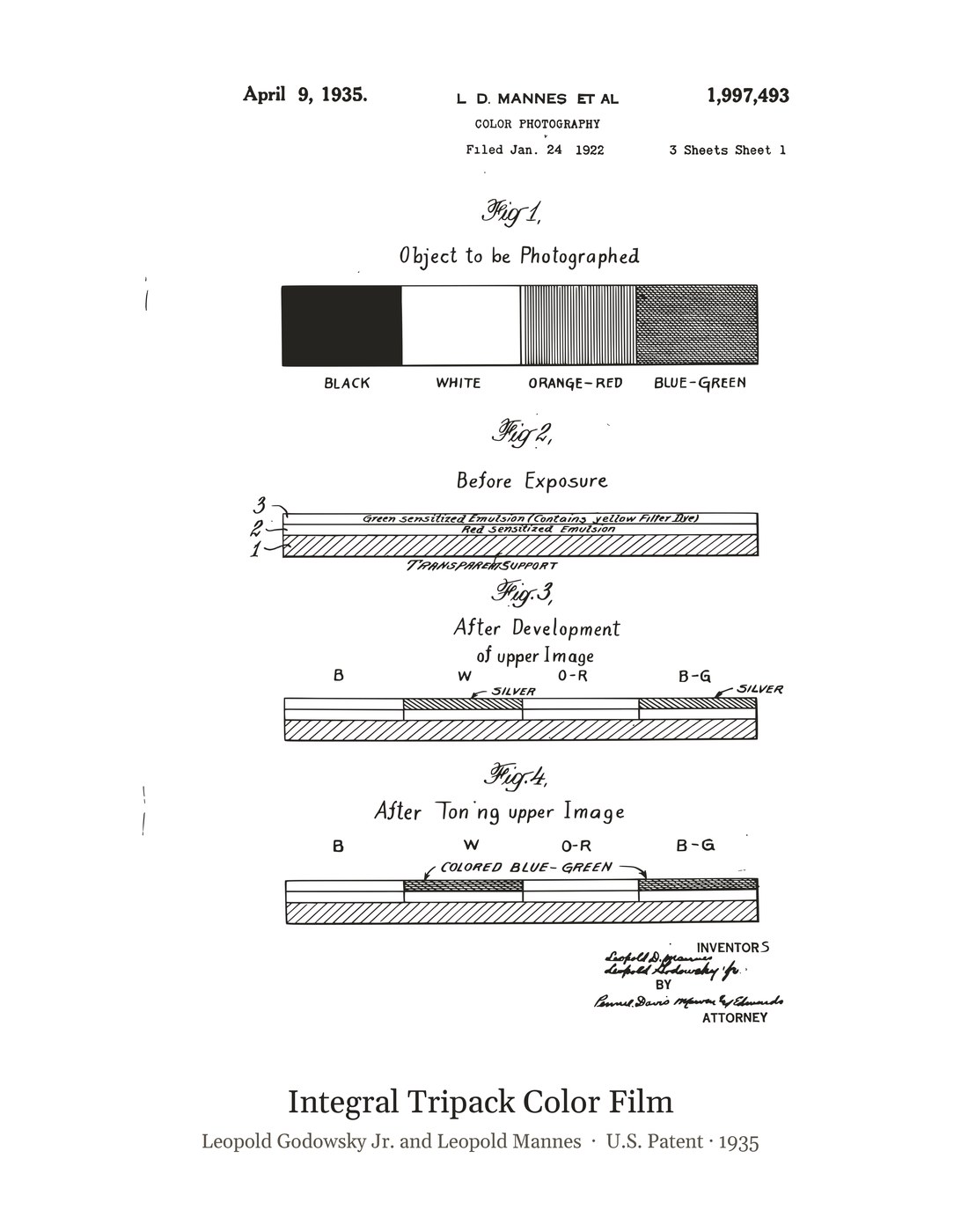 Integral Tripack Color Film patent art print
