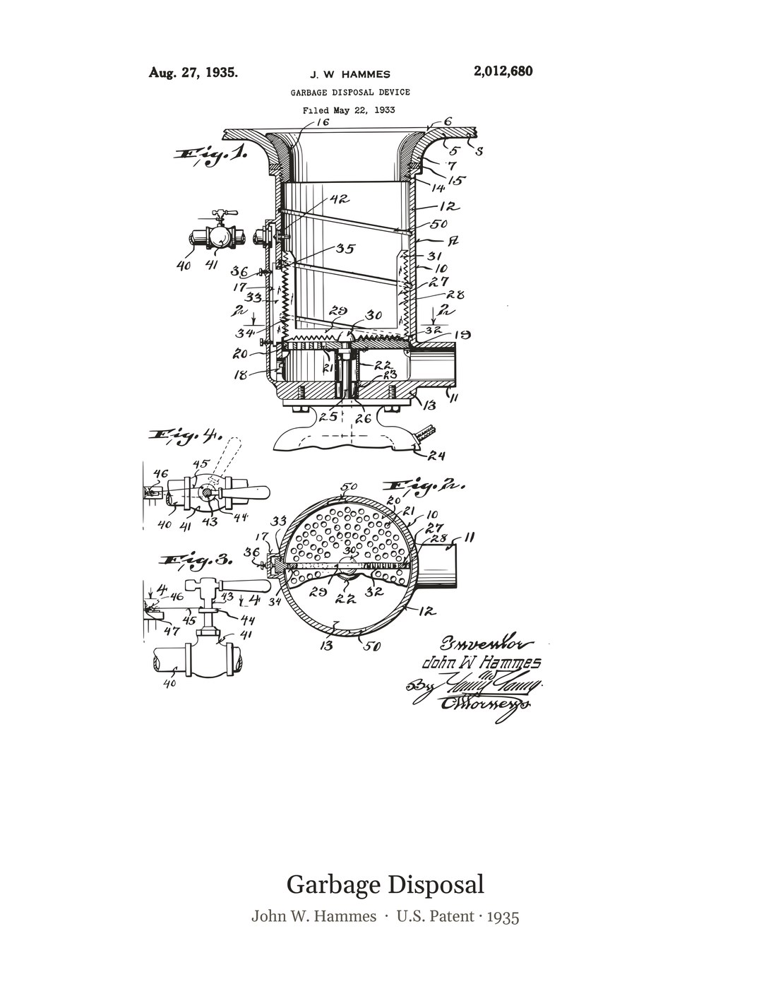 Garbage Disposal patent art print