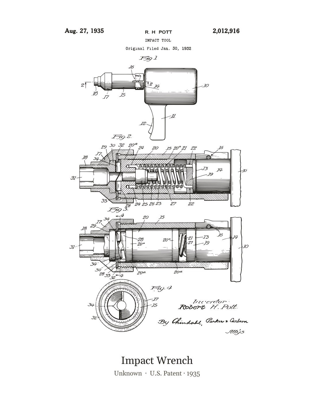 Impact Wrench patent art print