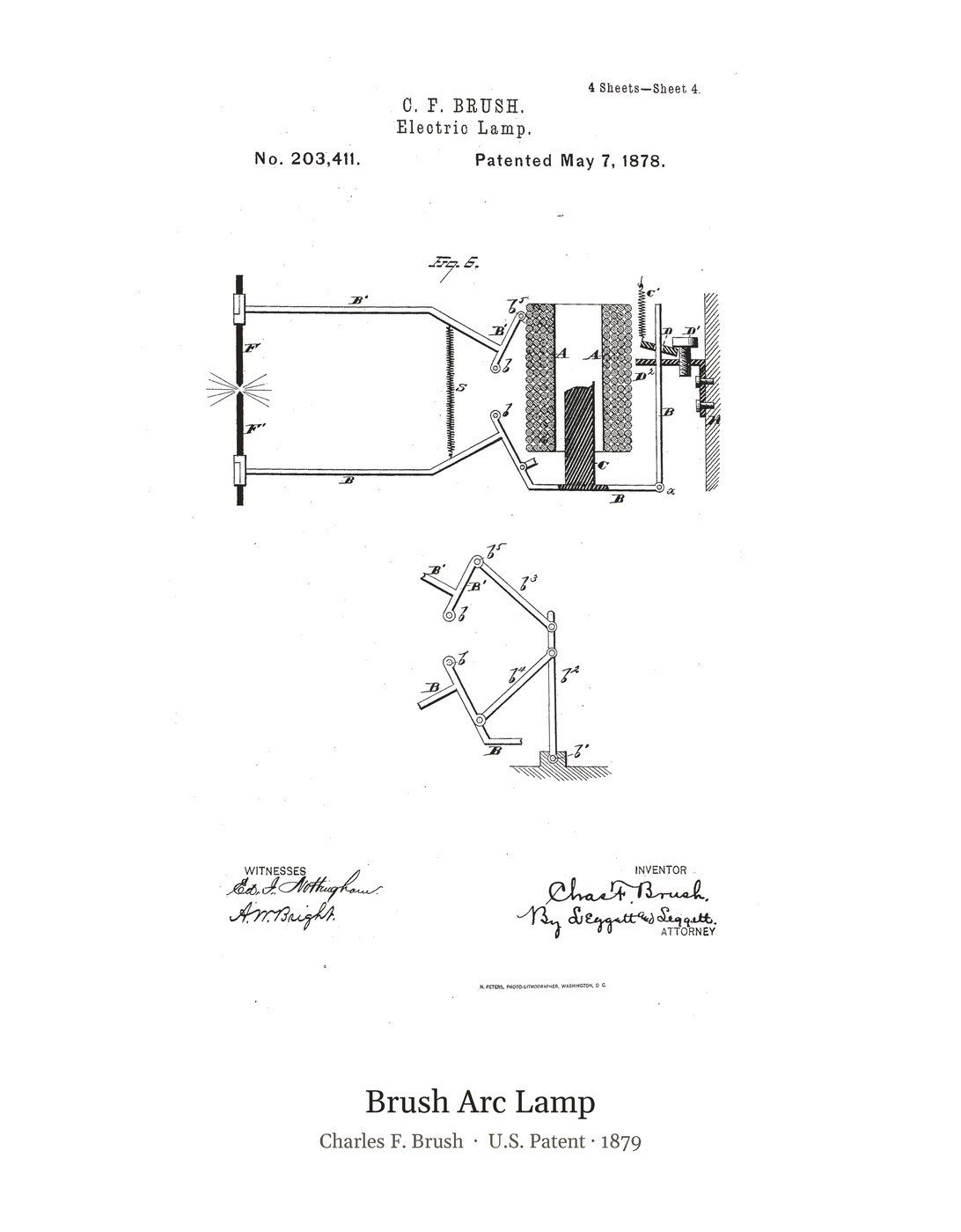 Brush Arc Lamp patent art print