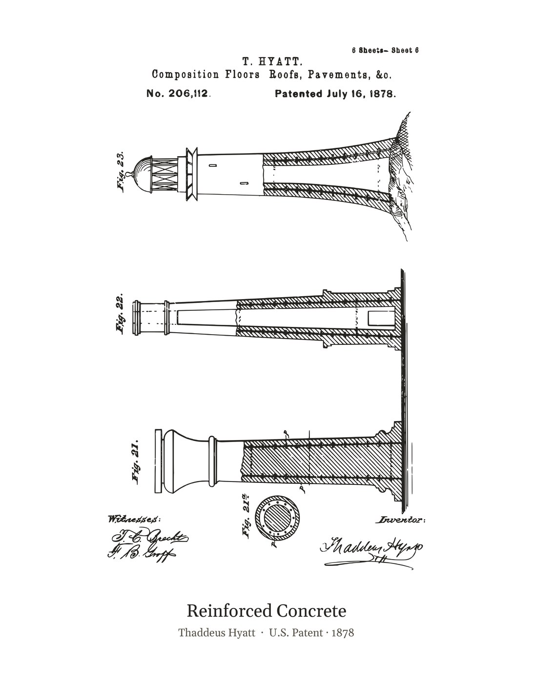 Reinforced Concrete patent art print