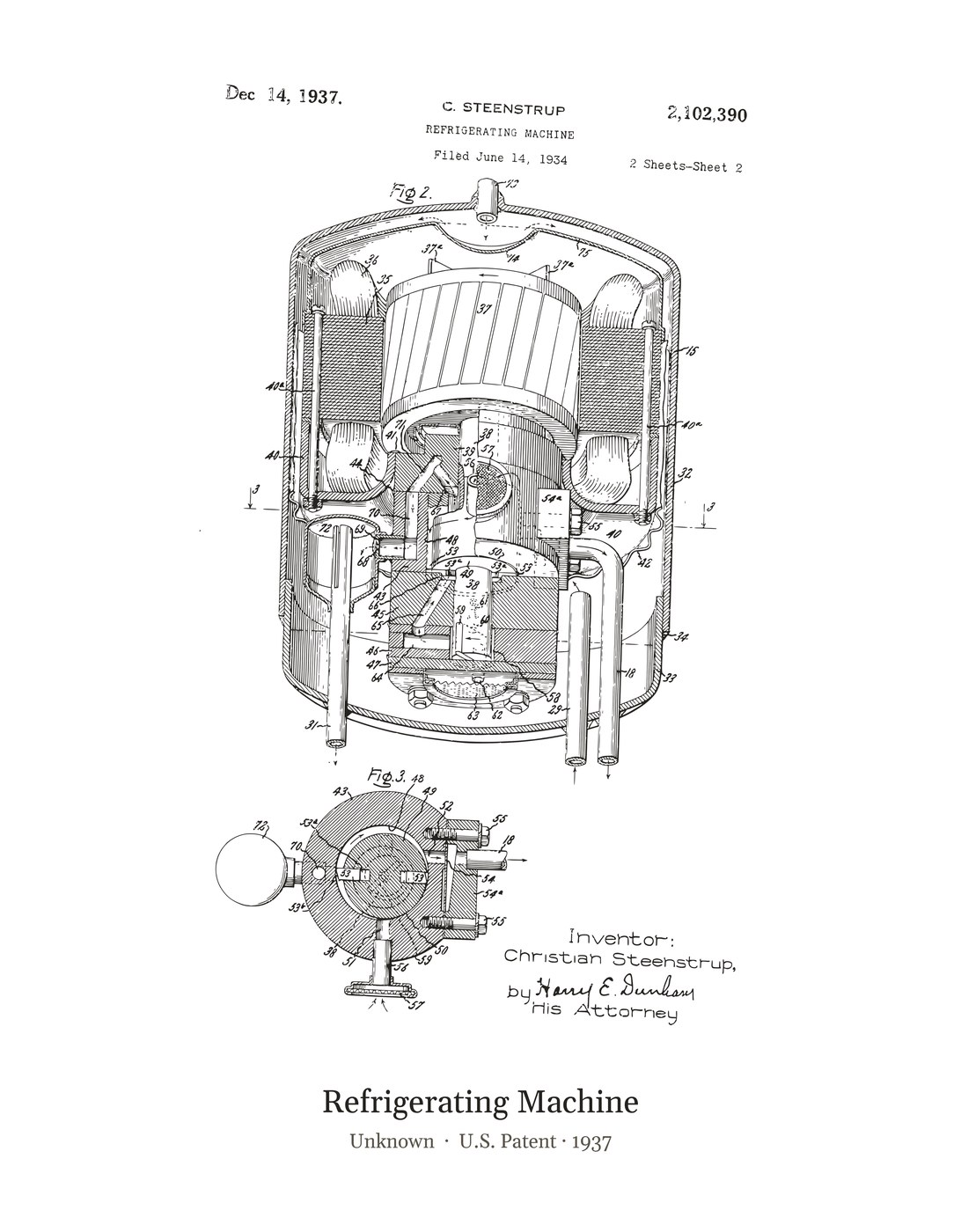 Refrigerating Machine patent art print