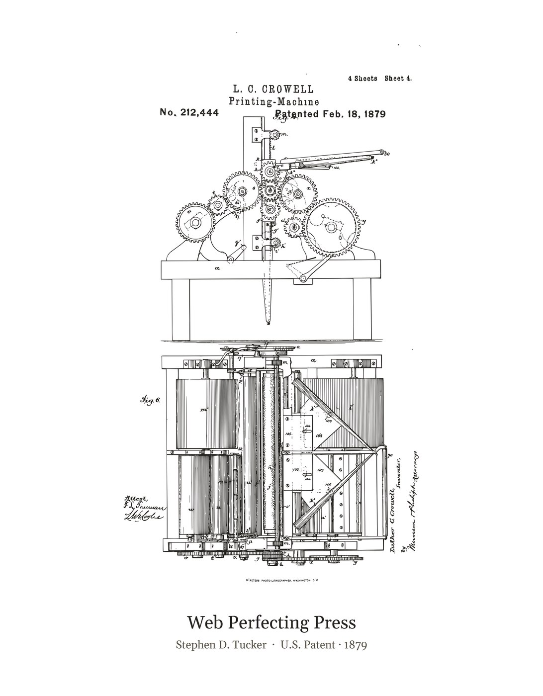 Web Perfecting Press patent art print