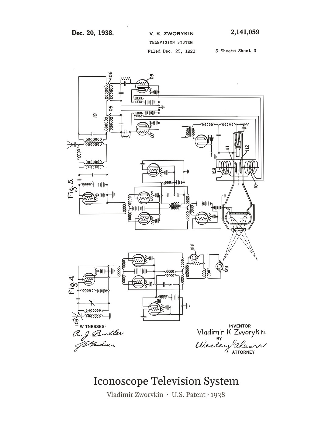 Iconoscope Television System patent art print