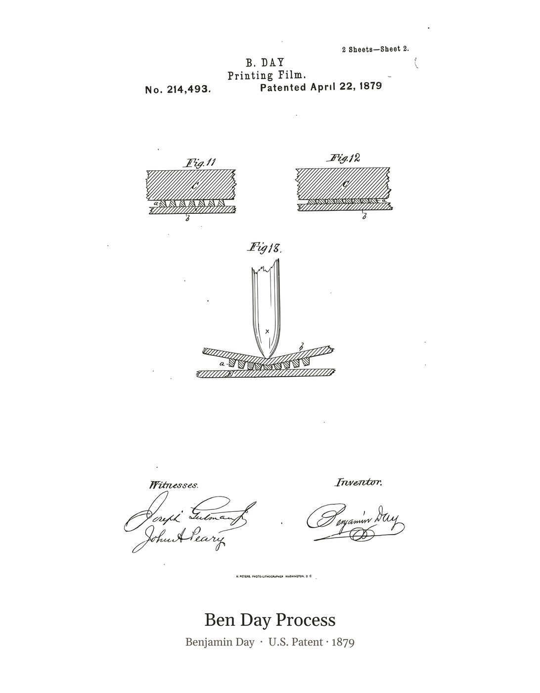 Ben Day Process patent art print