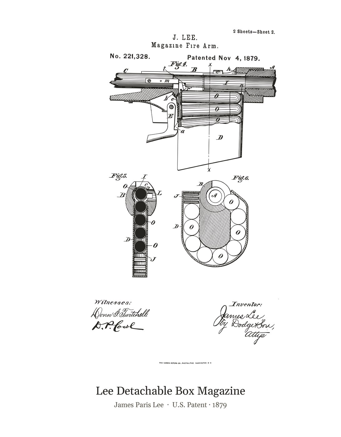 Lee Detachable Box Magazine patent art print