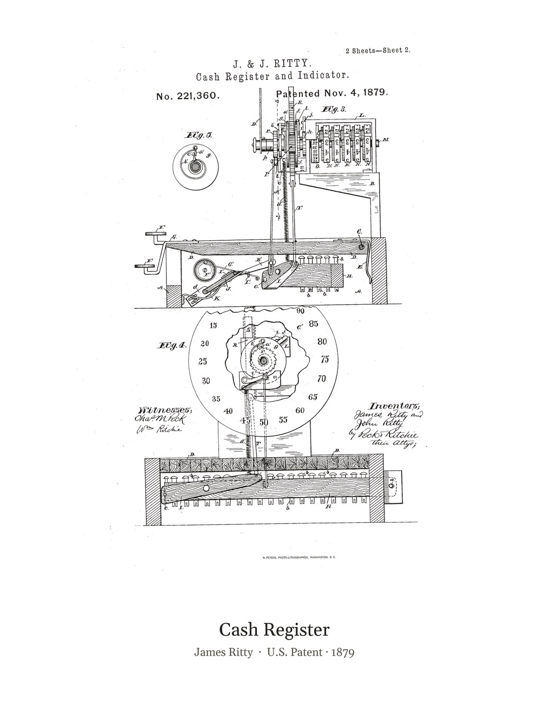 Cash Register patent art print