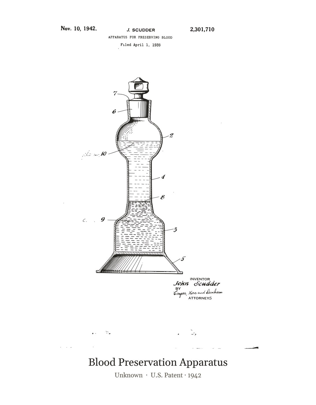 Blood Preservation Apparatus patent art print