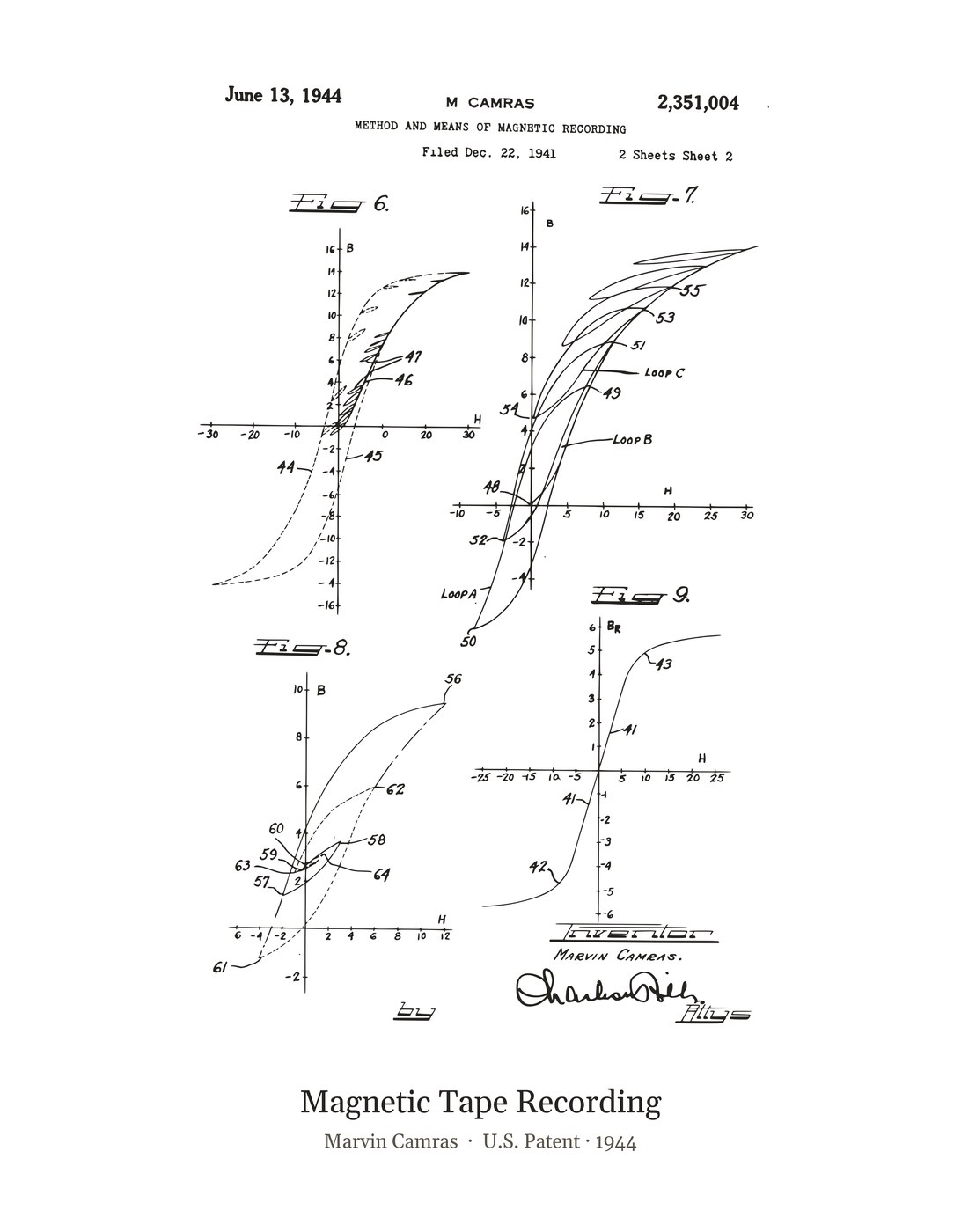 Magnetic Tape Recording patent art print