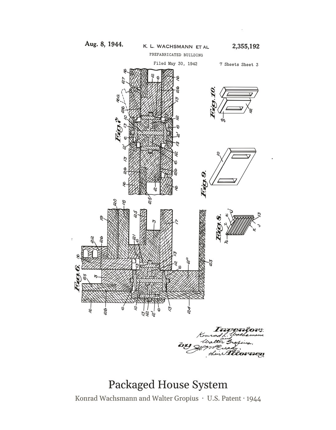 Packaged House System patent art print