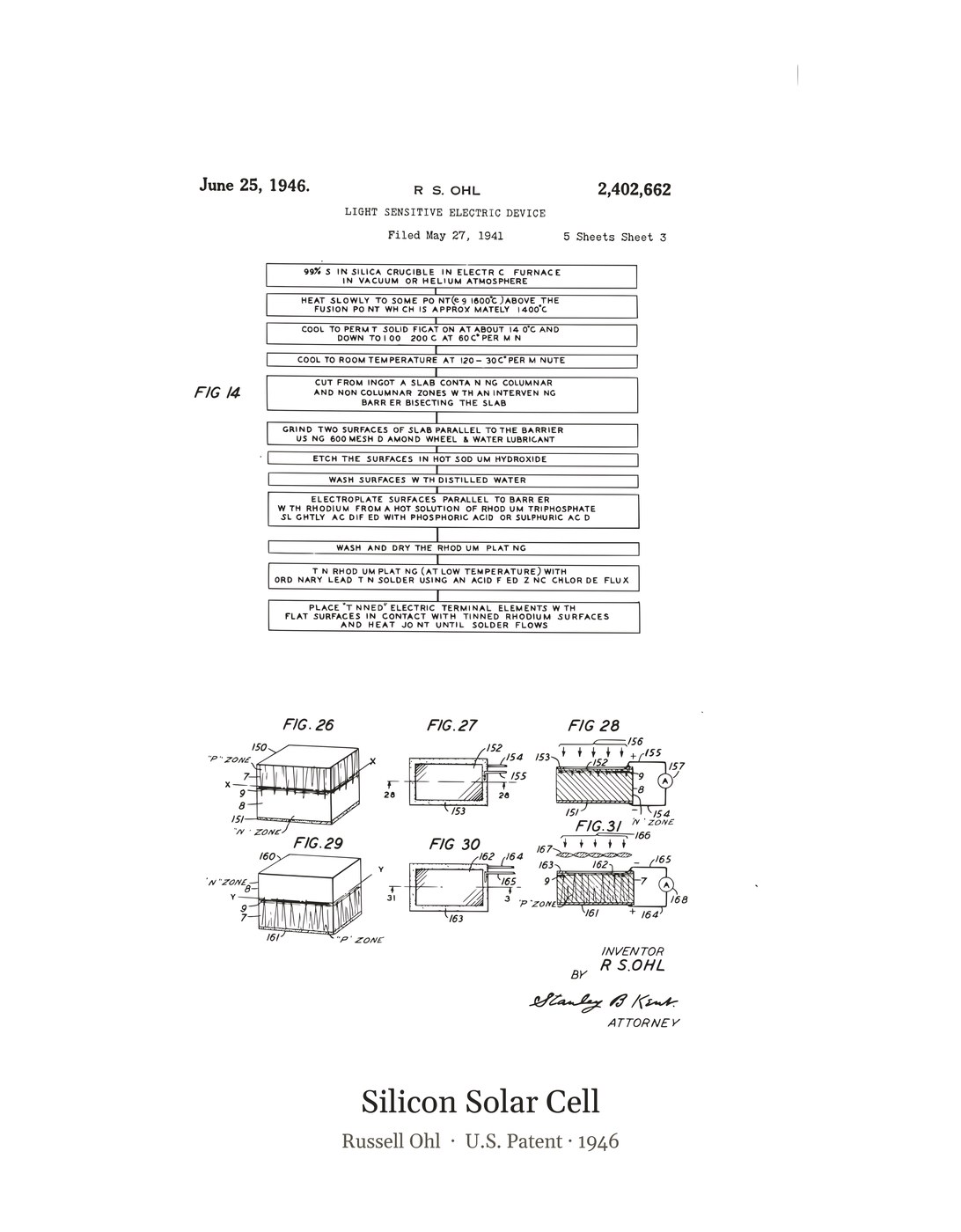 Silicon Solar Cell patent art print