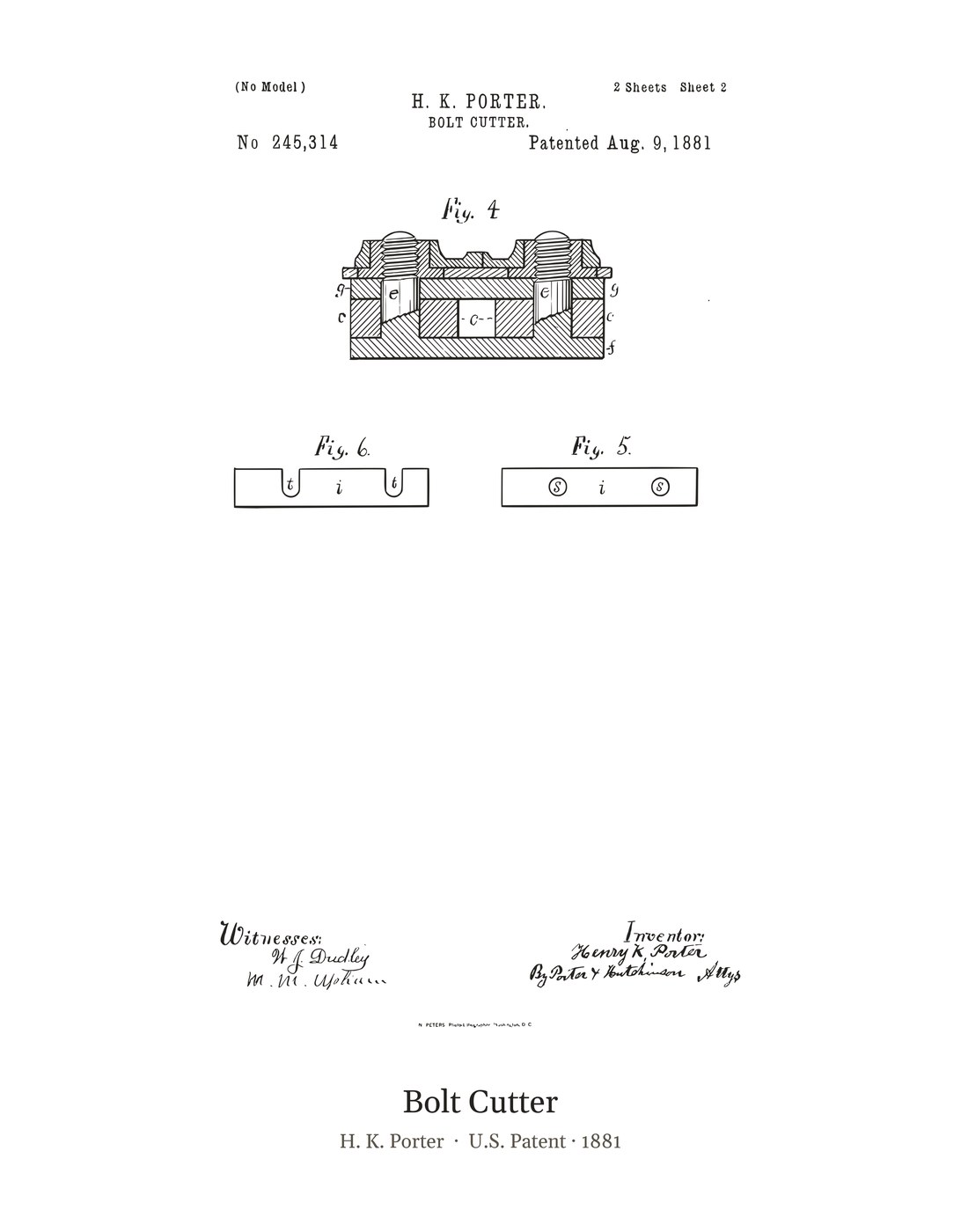 Bolt Cutter patent art print