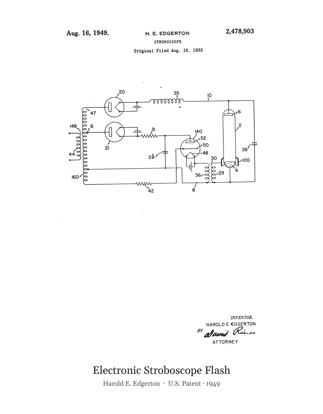 Electronic Stroboscope Flash patent art print