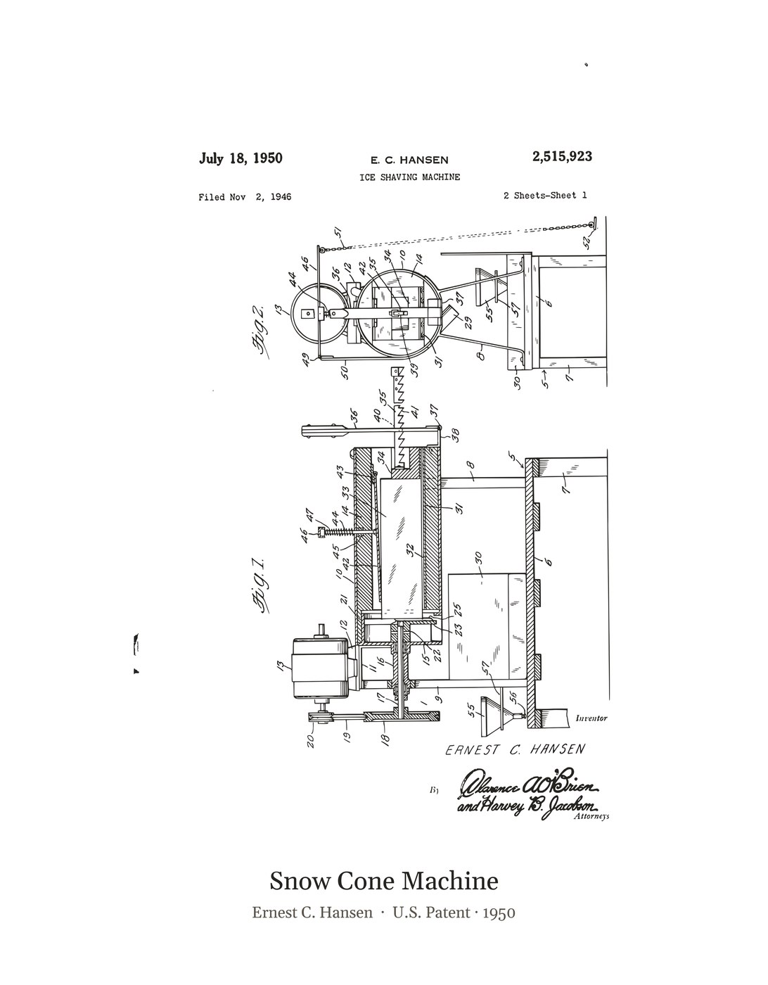 Snow Cone Machine patent art print