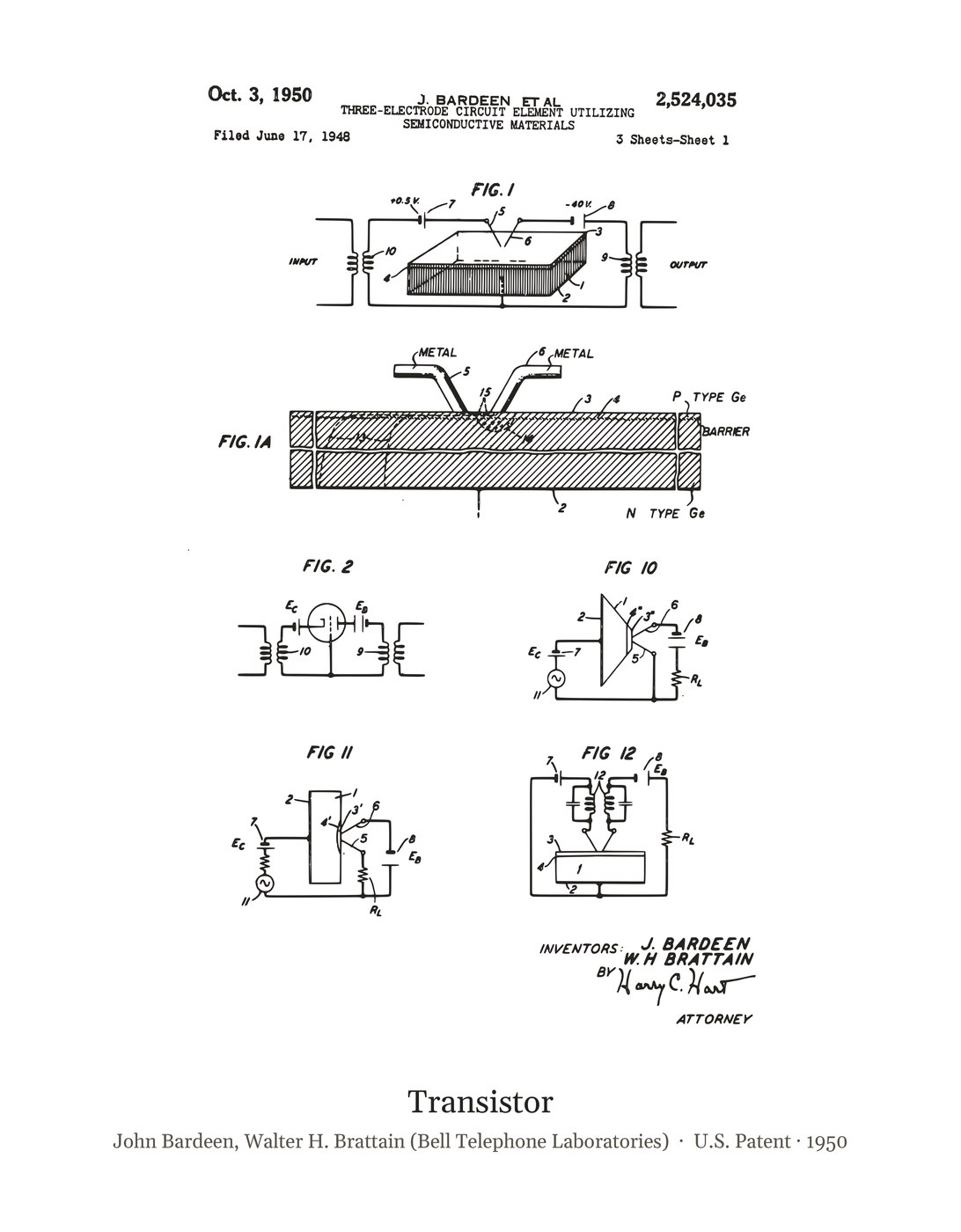 Transistor patent art print