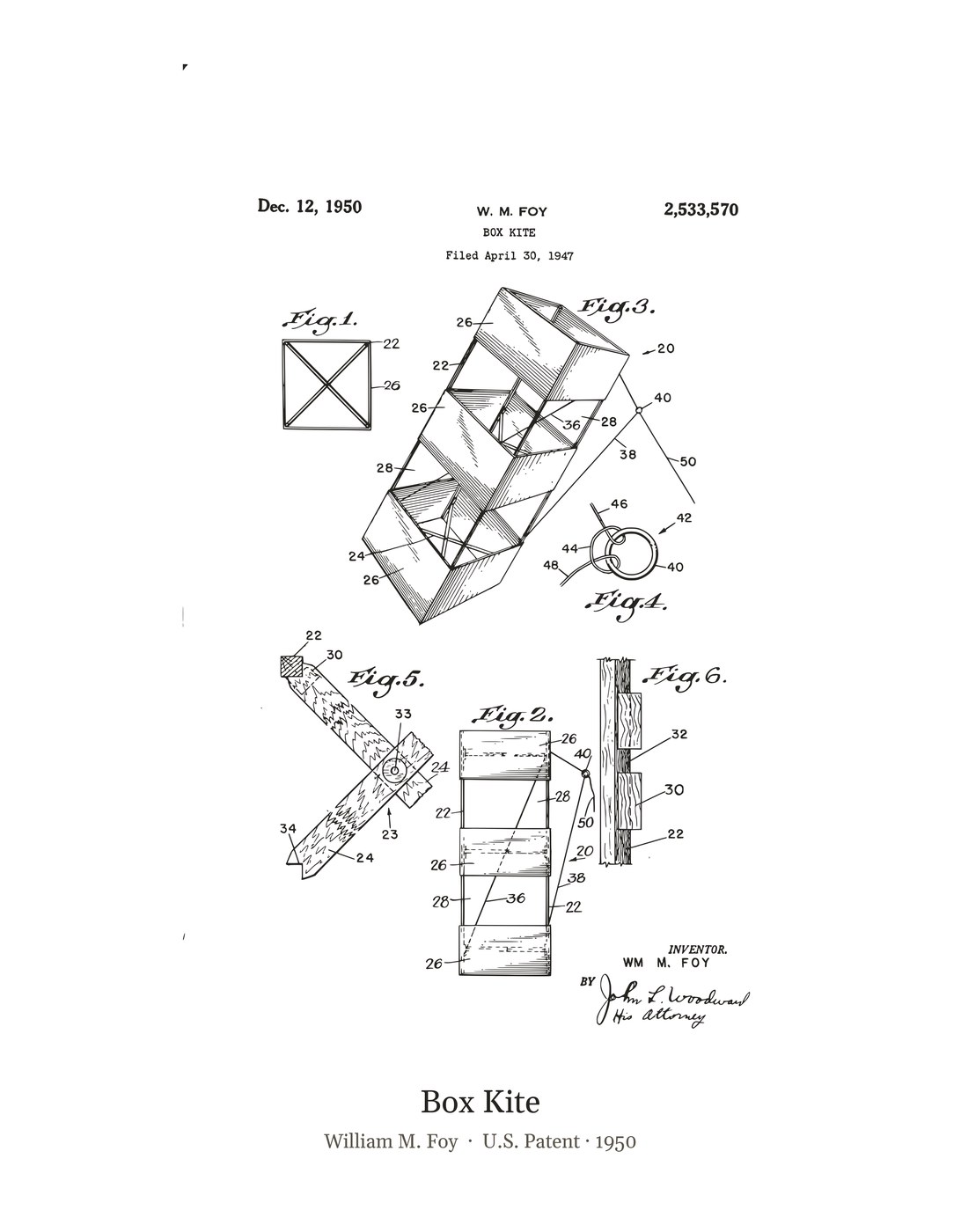 Box Kite patent art print