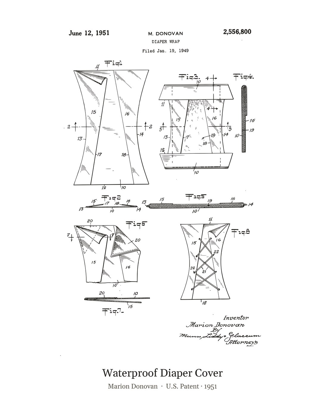 Waterproof Diaper Cover patent art print